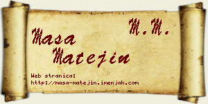 Maša Matejin vizit kartica